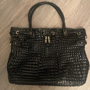 CHARLES DAVID GENUINE LEATHER CROCO LARGE BAG